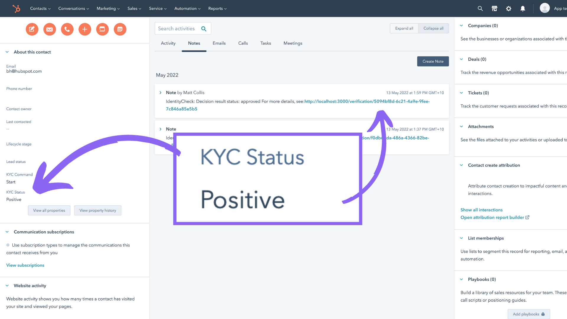 Track KYC progress and outcome